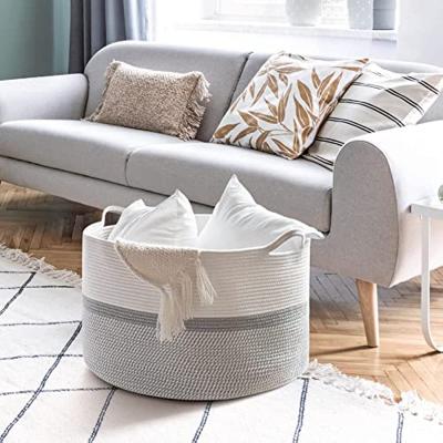 China Living Room Hot Sale Woven Cube Storage Basket For Toys Towel Baskets For Bathroom Storage Bins Rectangle Storage Basket With Handles for sale