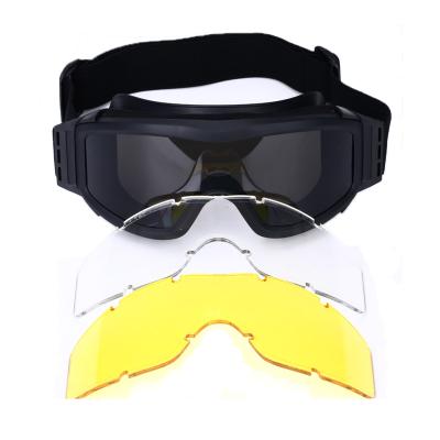 China Tactical Goggles 3 Glass Fog All Weather Anti-Impact Tactical Shooting Glasses For Cs Paintball Airsoft Tactical Gear for sale