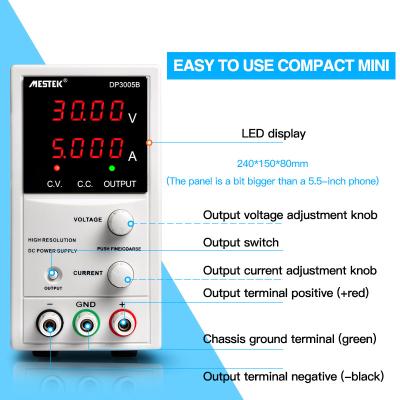 China 30V 5A DC Lab Power Supply 4 Digit Display Voltage Regulator DP3005B Mini For Phone Repair à venda