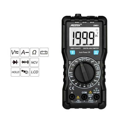 中国 MESTEK DM91 NCV Digital Multimeter 2000 Counts HFE AC/DC Voltage Meter Flash Light Back Light Large Screen Multimeter for sale 販売のため