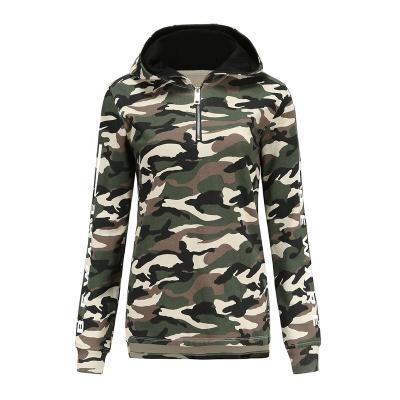 China Anti-pilling Ladies Designed Camouflage Printed Windproof Hoodies Ladies Sweatshirt for sale