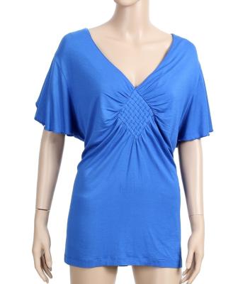 China Anti-wrinkle factory supply bargain price plain dresses sexy butterfly short sleeve top T-shirt lady for sale