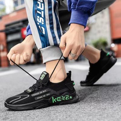 China YATAI New Fly 2021 Summer Anti-slippery Black Shoes Weave Cloth Breathable Comfortable Shoes Sneakers Popular Net Shoes Wholesale for sale