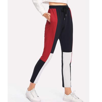 China Custom Made Anti-Static High Quality Women's Color Block Sweat Jogger Sweatpants Sports Tracksuit Pants for sale