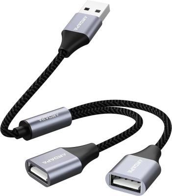 China Car USB Splitter For Charging , USB Splitter 1 Into 2 Out Extension Cable Converter for sale