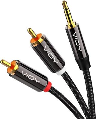 China Car Audio 3.5mm 2 To Rca Jack Connector Cable 3.5mm To 2rca Speaker Cable Rca Cable for sale