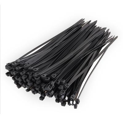 China Free sample factory price nylon self locking plastic nylon cable ties in black and white color 4.8*300mm tie wraps for sale