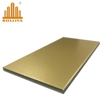 China Exterior Brushed Gold Coating Aluminum Composite Panel for sale