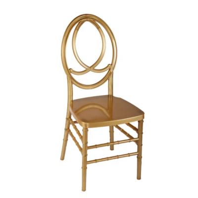 China cheap plastic hotel chair gold resin phoenix chair for wedding event rental for sale