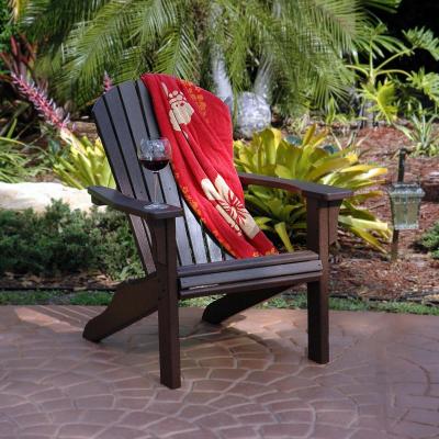 China Durability - heavy duty resin construction. Cape Cod Silla Outdoor HDPE Furniture Plastic Adirondack Chair, Brown for sale