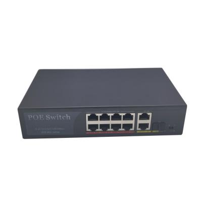 China 8 Ports 1000m PoE Switch fanless cooling With 2 Reverse PoE Switch for sale