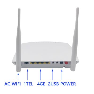 China HG260P WiFi XPON ONU 4GE 1TEL 2.4g / 5g WiFi ONU ONT 20KM Transmission zu verkaufen