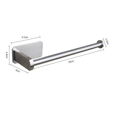 China Modern Sliver Color Stainless Steel 304 Rustproof Modern Wall Mounted Strong Adhesion Brushed Toilet Paper Holder for sale