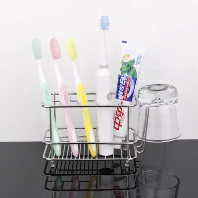 China Long Lasting Multifunctional Stainless Steel Toothbrush Holder With Cup Holder for sale