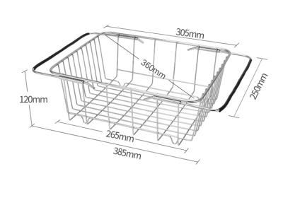 China Wholesale Sustainable Luxury Telescopic Rack Sink Adjustable Stainless Steel Drain Storage For Kitchen for sale