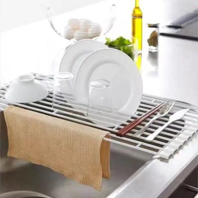 China New Design Kitchen Kitchen Vegetable And Fruit Cleaning Rack Over The Sink Folding Dish Rack For Kitchen for sale