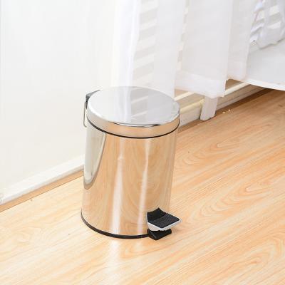 China Sustainable Hot Sale Pedal Step Stainless Steel Metal Trash Bin Stainless Steel Hotel Sale Sustainable Garbage Bins For Sale for sale