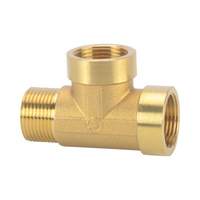 China Water Brass Hydraulic Tee Copper Reducing Fittings Plumbing Accessories for sale