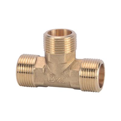 China Water Pipe Fittings Male Thread Brass Tee Connector Brass Pipe Connector for sale