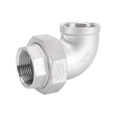 China 304/316 Female Stainless Steel Water Equal Union Elbow Sanitary Fittings for sale