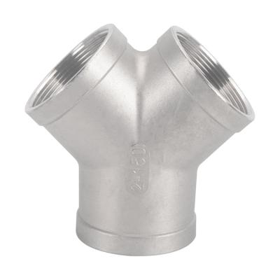 China Stainless Steel Female Thread Y Type Water Pipe Fittings Tee for sale