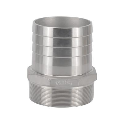 China Water Hydraulic Parts Pipe Fitting Male Connector SS 304 Hose Nipple Coupler for sale