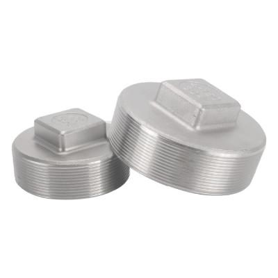 China Water Pipe Fittings Male Thread Square Plug Stainless Steel Pipe End Cap for sale