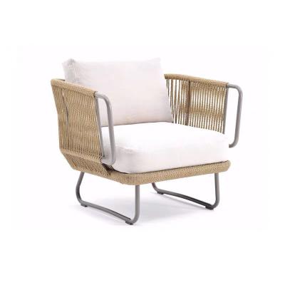 China Leisure Hotel Project Balcony Garden Combination Sofa Modern Waterproof Outdoor Rope Woven Armchair for sale