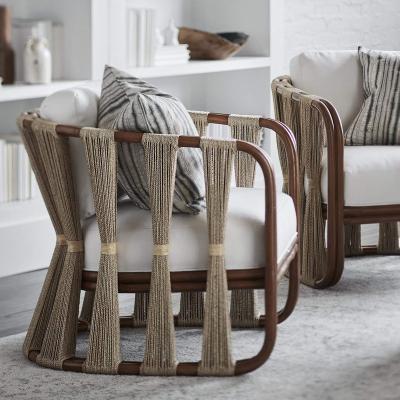 China Modern Modern Living Room Furniture Rattan Rope Woven Leisure Chair for sale