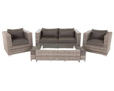 China Waterproof Outdoor Rattan Sofa Garden Terrace Set by Gray Wicker Woven 4-Piece Waterproof Outdoor Furniture Furniture for sale