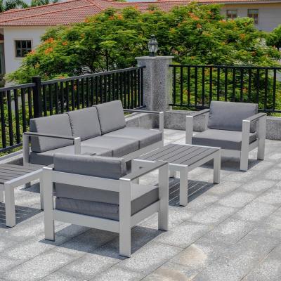 China Industrial outdoor furniture handcrafted durable rustproof aluminum metal sofa set for sale