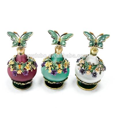 China 0il Attar Refillable Bottle#70259/70289/70283 Personal Essential Butterfly Design 25m Glass Care Metal Perfume Bottles for sale