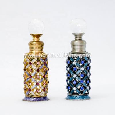 China Personal Care 8ml Antiqued Stainless Essential Oil Attar Refillable Copper Outer Cap Bottle Metal Perfume Bar Tube Glass Bottles#51212/51322 for sale