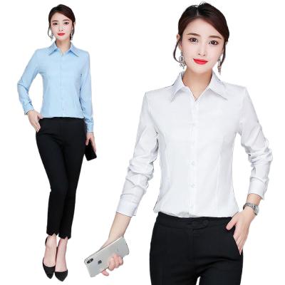 China Women's Long Sleeve Anti-Pilling Office Business Shirt Women's Shirt Formal Work Wear Women's White Shirt for sale