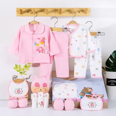 China OEM Antibacterial Newborn Girls Boys Infant Toddler Baby Cotton Clothes Top Hat Pants Jumpsuit Onesie Sleepwear Suit Outfit Gift Set Thicken for sale