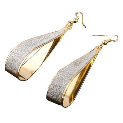 China FASHIONABLE alloy material frosted water droplets earrings gold silver pendent earrings for women girl party for sale