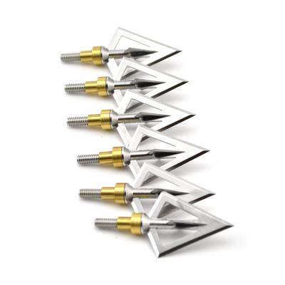 China Hunting Fixed Broadhead Arrowhead Self-Adjusting Weight Blade One-Piece 100 Grit Steel Broadheads for sale