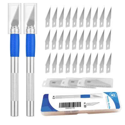 China #2 Large Fine Point Hobby Knife (Quick-Change Pack of 32) with #2 xacto Large Fine Point Hobby Blade for sale