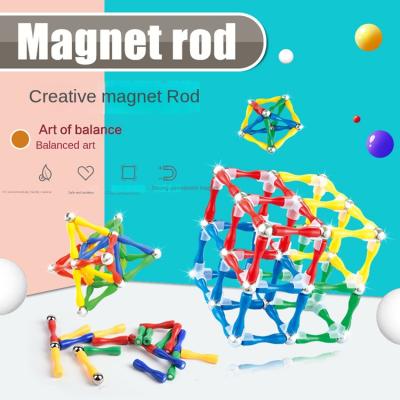 China Children Educational Game 2023 Hot Selling High Quality Magnetic Rods For Children Education Toys Creative Rods And Ball Building Block Magnetic Rods for sale