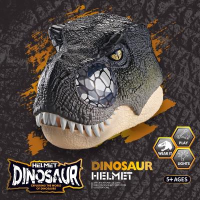 China Rex Tyrannosaurus Rising Mask Halloween Decoration 2023 New Dinosaur Head Mask Toy Halloween Role Playing Mask Movable Party Dinosaur for sale