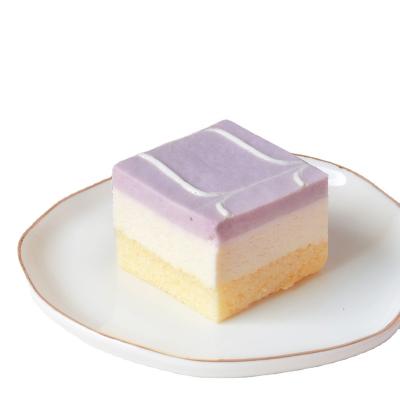 China Normal Taro paste square mousse cake Animal Cream Dessert Birthday Party Cafe for sale