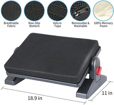 China Amazon New Style Whosale New Style Comfort Memory Foam Plastic Ergonomic Adjustable Footrest Foot Rest With Replace Massage Cover for sale