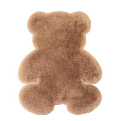 China Shaggy Bear Shape Polyester Faux Fur Blanket Living Room Area Rug Non-Slip Shaggy Soft 100% Fur Blanket for sale