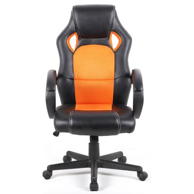 China Hot Selling Adjustable Black Orange High Back (Height) Ergonomic Leather Office Gaming Chair For Home for sale