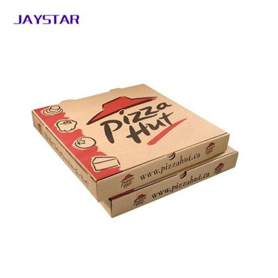 China Recyclable Custom Design Brown Corrugated Kraft Paper Pizza Box for sale