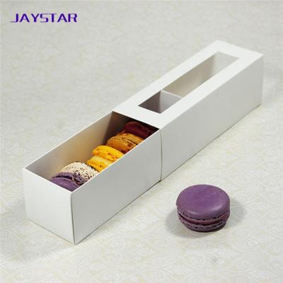 China Recyclable Fancy White Window Paper Wedding Macron Cake Fruit Packaging Sweet Box With Macaron Paper Box Customized Packaging Bin DwenDwen for sale