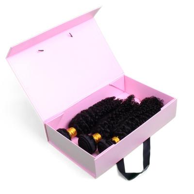 China Pink Handmade Popular Cute Rigid Paper Handbag Magnetic Gift Box For Wig Hair Extension Packaging For Girlfriend Gift Packing for sale