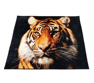 China 3D Non Slip Living Room Printed Blankets With Tiger Design for sale