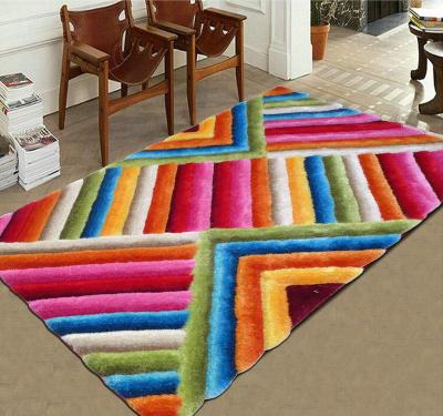 China Rainbow Design Polyester Shaggy Carpet Kids Room Non-Slip Popular 100% Rug for sale