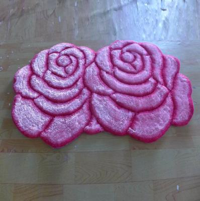 China Colorful Rose Pattern Polyester Home Shaggy Rug for sale